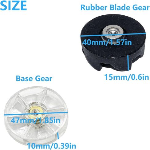 Top Base Gear & Rubber Blade Gear Replacement for NutriBullet 600W 900W Blender Juicers NB-101B NB-101S NB-201(2 Set) in Kuwait