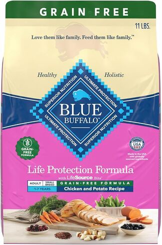 Blue Buffalo Life Protection Formula Natural Grain Free Small Breed Adult Dry Dog Food, with Chicken and Potatoes, 4 lb. Bag in Kuwait