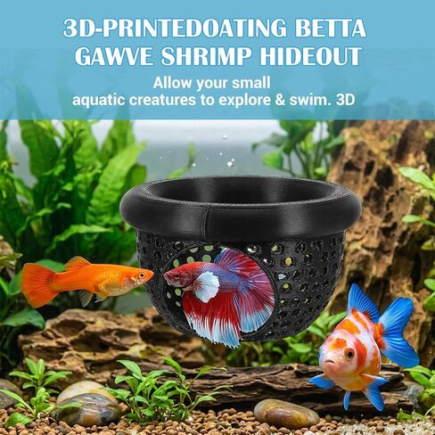 2 Pcs Betta Hammock, Floating Betta Hammock Shrimp Shelter Bettas Fish Toys Aquarium Decor 3D Printed Aquarium Decor for Bettas Fishes, Shrimp and Small Fish in Kuwait