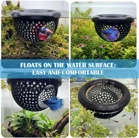 2 Pcs Betta Hammock, Floating Betta Hammock Shrimp Shelter Bettas Fish Toys Aquarium Decor 3D Printed Aquarium Decor for Bettas Fishes, Shrimp and Small Fish in Kuwait