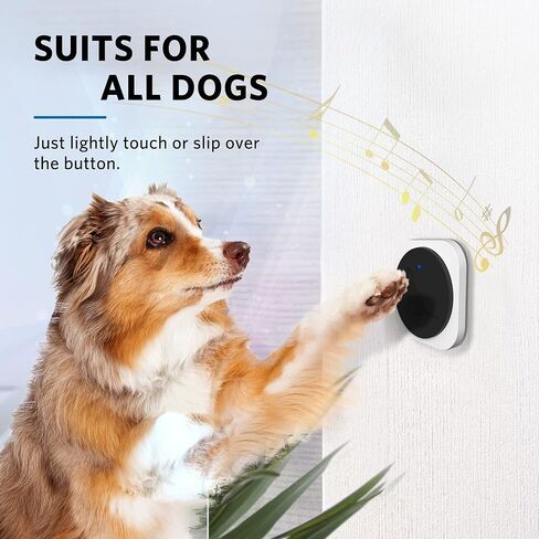 Dog Bells to Go Outside, Wireless Dog Doorbell Operating at 1000 Feet with Chew Resistant IP65 Waterproof Touch Button, CD Quality Sound & 4 Notification Modes in Saudi Arabia