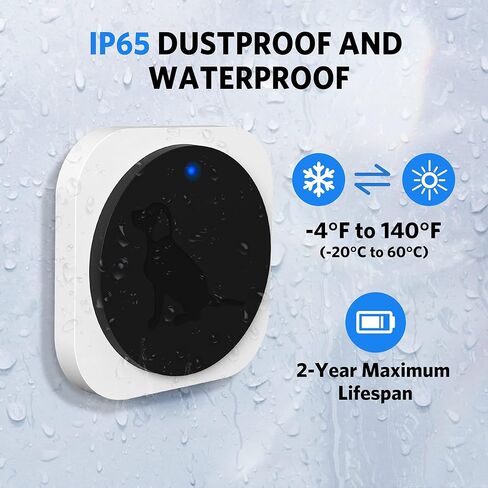 Dog Bells to Go Outside, Wireless Dog Doorbell Operating at 1000 Feet with Chew Resistant IP65 Waterproof Touch Button, CD Quality Sound & 4 Notification Modes in Saudi Arabia