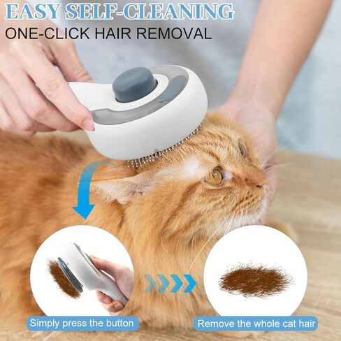 Pet Spray Brush for Dog & Cat, 3-in-1 Spray Grooming Comb - Dog Spray Brush for shedding, Brushes for Indoor Cats Spray for Shedding Hair Clean Hair Removal Comb, 1*Waterless Shampoo in Kuwait