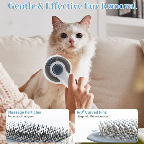 Pet Spray Brush for Dog & Cat, 3-in-1 Spray Grooming Comb - Dog Spray Brush for shedding, Brushes for Indoor Cats Spray for Shedding Hair Clean Hair Removal Comb, 1*Waterless Shampoo in Kuwait