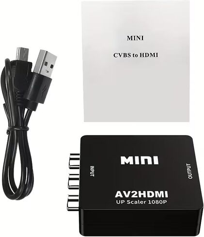 RCA to HDMI, AV to HDMI Converter, 1080P Mini RCA Composite Video Audio Converter Adapter Supporting for TV/PC/PS3/Xbox VHS/VCR/Blue-Ray DVD Players in Saudi Arabia