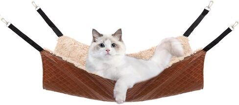 JOYELF Cat Hammock Bed, Large Reversible Cat Cage Hammock Hanging Soft Pet Bed for Kitten Ferret Puppy or Small Pet in Kuwait