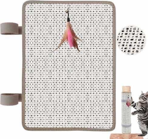 Cat Nail File Scratcher- Natural Sisal Scratching Pad with 80-Grit Aluminum Oxide, Wrap-Around Design for Trimming Cat Nails, Repairing Cat Trees& Posts in Kuwait