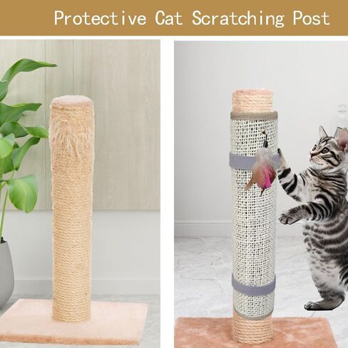 Cat Nail File Scratcher- Natural Sisal Scratching Pad with 80-Grit Aluminum Oxide, Wrap-Around Design for Trimming Cat Nails, Repairing Cat Trees& Posts in Kuwait