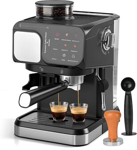 Espresso Machine Professional Home Espresso Maker Espresso Coffee Fast Heating for Cappuccino/Latte Coffee Machine for Home, Office for Latte Cappuccino-Black in Kuwait