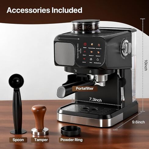 Espresso Machine Professional Home Espresso Maker Espresso Coffee Fast Heating for Cappuccino/Latte Coffee Machine for Home, Office for Latte Cappuccino-Black in Kuwait