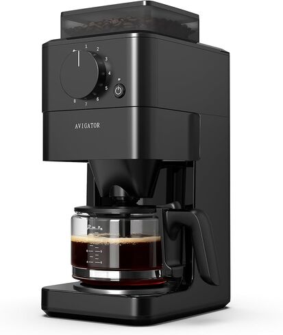 Drip Coffee Maker with Grinder Built in, Automatic Grind and Brew Coffee Machine with Glass Carafe, Reusable Filter, 2-Hour Warm Plate, for Home Offices or Large Families, Black in Kuwait