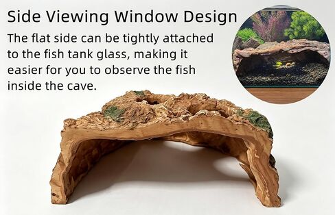 Large Resin Aquarium Cave Hideout, Fish Tank Rock Decor with 2 Top Viewing Holes and Side Viewing Window, Shelter for Betta, Shrimp and Small Fish, 8.3 x 7.5 x 3.5 in in Kuwait