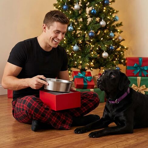 4-Pack Heavy Duty Stainless Steel Dog Bowls with Non-Slip Base – 8 Cup (64 oz) Rust-Resistant Metal Food & Water Dishes for Medium & Large Dogs in Kuwait