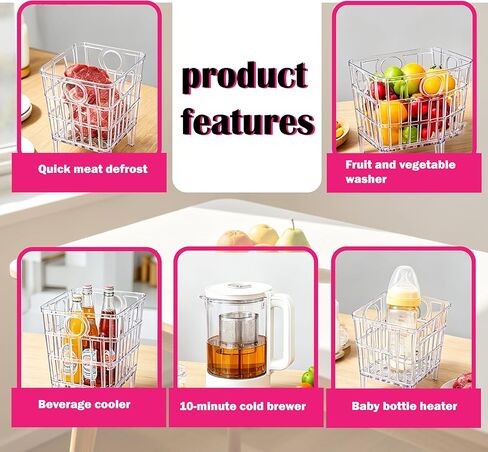 Blender accessory fruit cleaning basket, rapid meat defroster/Suitable for 5200, E310, 2.0, 510, X2, X3, X4, X5. 6000, 6300, M0102, VM0103, 48-ounce and 64-ounce stainless steel models in Kuwait