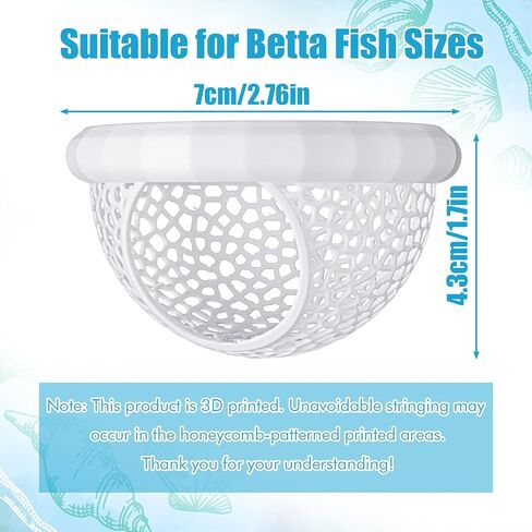 Yolev Floating Betta Hide, Shrimp Cave, Aquarium Hammock, Feeder, and Safe Resting Spot, Betta Fish Tank Accessories for Stress-Free Fish Tanks in Kuwait