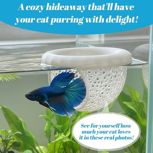 Yolev Floating Betta Hide, Shrimp Cave, Aquarium Hammock, Feeder, and Safe Resting Spot, Betta Fish Tank Accessories for Stress-Free Fish Tanks in Kuwait