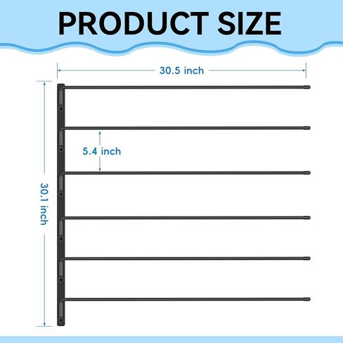 2 Pcs Saddle Pad Rack, Heavy Duty 180 Degree Swing Wall Mounted Horse Blanket Holder with 6 Well-Spaced Extra-Long Arms, Horse Saddle Stand for Various Accessories in Kuwait