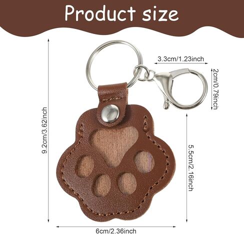 8PCS Paw Print Keychain For Fur, Pet Paw Shaped Pet Hair Keychain, Leather Dog Hairs Key Chain,with Pink Tweezers, Memorial Gift for Pets Lovers, Suitable for Anniversary, Birthday in Kuwait