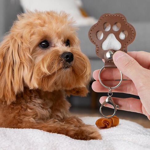 8PCS Paw Print Keychain For Fur, Pet Paw Shaped Pet Hair Keychain, Leather Dog Hairs Key Chain,with Pink Tweezers, Memorial Gift for Pets Lovers, Suitable for Anniversary, Birthday in Kuwait