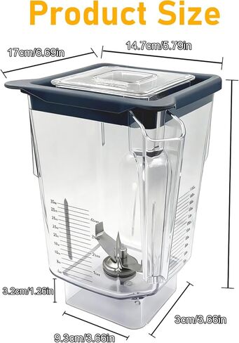 For Blendtec Wildside+ Jar- Four-Sided Replacement Blender Pitcher Cup - Compatible with Classic/Designer/Professional/Commercial Series Container-36 oz Blending Capacity in Kuwait