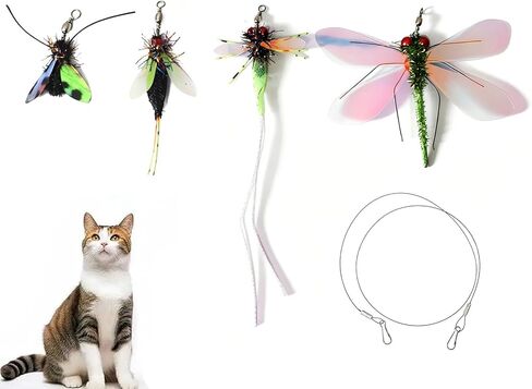 IUHKBH Cat Toy Attachments, 4 PCS Simulation Insect Cute Little Bugs Refills Interactive Cat Toys for Indoor Cat Kitten Enrichment & Hunting Instincts in Saudi Arabia