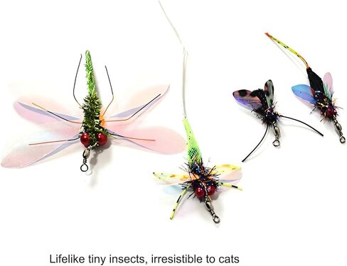 IUHKBH Cat Toy Attachments, 4 PCS Simulation Insect Cute Little Bugs Refills Interactive Cat Toys for Indoor Cat Kitten Enrichment & Hunting Instincts in Saudi Arabia