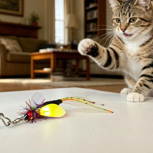 IUHKBH Cat Toy Attachments, 4 PCS Simulation Insect Cute Little Bugs Refills Interactive Cat Toys for Indoor Cat Kitten Enrichment & Hunting Instincts in Saudi Arabia