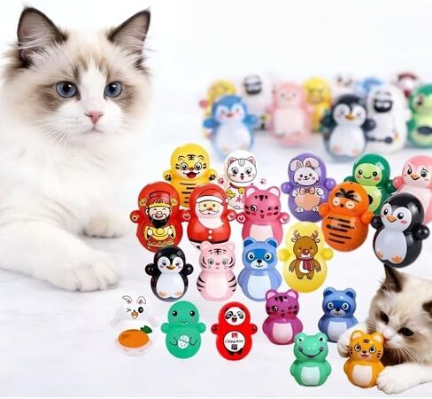 15pcs Interactive Cat Toys Set, Self-Play Educational Toys for Indoor Cats, Lightweight Plastic, Random Styles, No Battery Needed in Kuwait