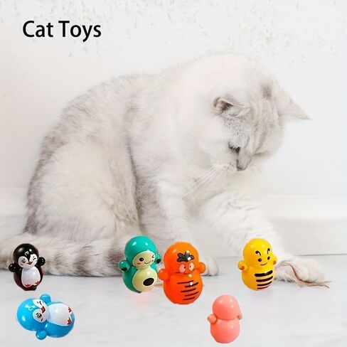 15pcs Interactive Cat Toys Set, Self-Play Educational Toys for Indoor Cats, Lightweight Plastic, Random Styles, No Battery Needed in Kuwait