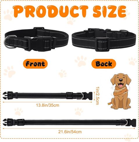 6 Pack Reflective Dog Collars for Large Dogs Adjustable Dog Collars with Safety Buckle for Girl Boy Dogs(13.7-21 inch) in Kuwait