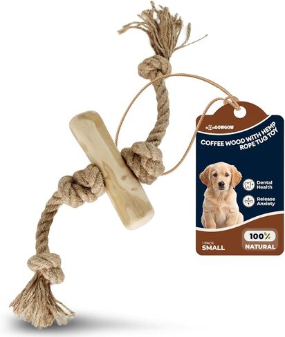 Coffee Wood Dog Chew Large Made of Real Coffee Woods and Hemp Rope - 100% Natural - Natural Dog Chew Toys in Kuwait