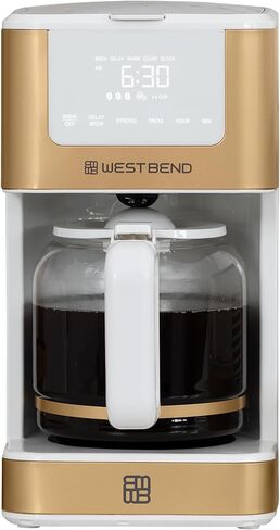 West Bend Timeless 12-Cup Programmable Coffee Maker with Brew Strength Selector for Hot and Iced Coffee, Includes 1-4 Cup Brew Option and Permanent Filter in Saudi Arabia
