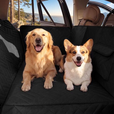 Dog Car Seat Cover for Back Seat, 600D Heavy-Duty Oxford Cloth Pet Car Seat Cover with Hard Bottom, Waterproof Dog Hammock for Car, Dog Car Seat Protector Scratch Proof Nonslip, Holds 400lbs in Kuwait