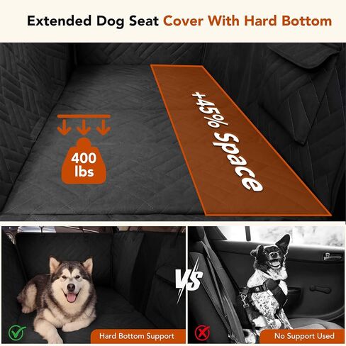 Dog Car Seat Cover for Back Seat, 600D Heavy-Duty Oxford Cloth Pet Car Seat Cover with Hard Bottom, Waterproof Dog Hammock for Car, Dog Car Seat Protector Scratch Proof Nonslip, Holds 400lbs in Kuwait
