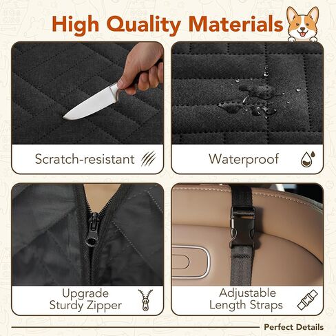 Dog Car Seat Cover for Back Seat, 600D Heavy-Duty Oxford Cloth Pet Car Seat Cover with Hard Bottom, Waterproof Dog Hammock for Car, Dog Car Seat Protector Scratch Proof Nonslip, Holds 400lbs in Kuwait