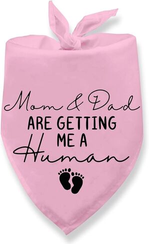 Dog Bandana Pregnancy Announcement Mom & Dad are Getting Me a Human Dog Baby Announcement Bandana Pregnancy Announcement Gender Reveal Dogs Scarf for Small Medium Cats Dogs (Pink) in Kuwait