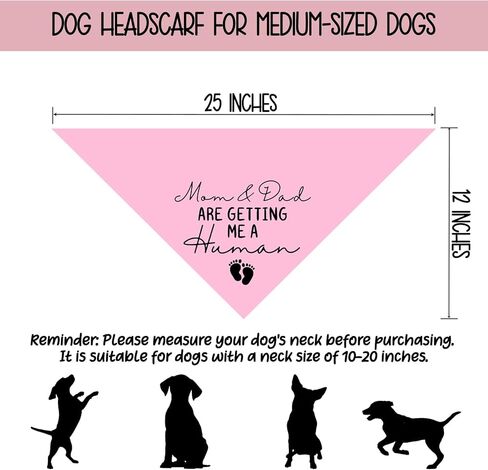 Dog Bandana Pregnancy Announcement Mom & Dad are Getting Me a Human Dog Baby Announcement Bandana Pregnancy Announcement Gender Reveal Dogs Scarf for Small Medium Cats Dogs (Pink) in Kuwait