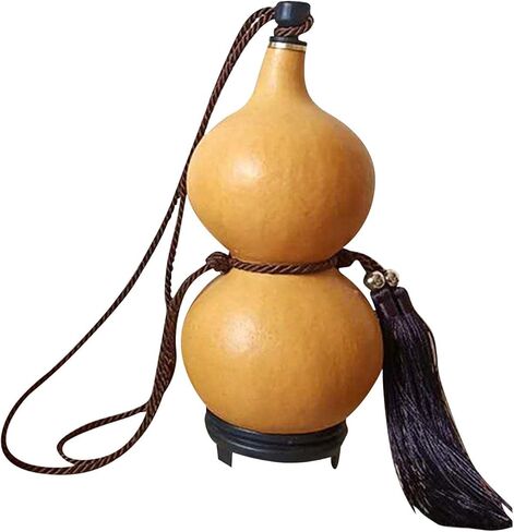 Fenteer Dried Gourd Water Bottle, Portable Water Bottle Water Gourd Flagon Gourd Jug for Camping, Gourd Craft Calabash Ornament Decoration for Home Office Hotel Housewarming Gifts, Style B (250ml) in Saudi Arabia