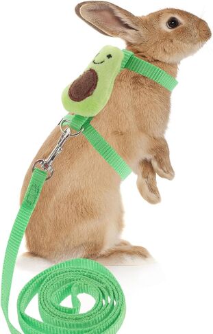 VILLCASE Adjustable Small Pet Vest Leash Set in Green, Size S, Soft Breathable Rabbit Walking Rope for Hamsters, Guinea Pigs, and Small Animals in Kuwait