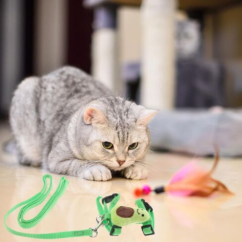 VILLCASE Adjustable Small Pet Vest Leash Set in Green, Size S, Soft Breathable Rabbit Walking Rope for Hamsters, Guinea Pigs, and Small Animals in Kuwait