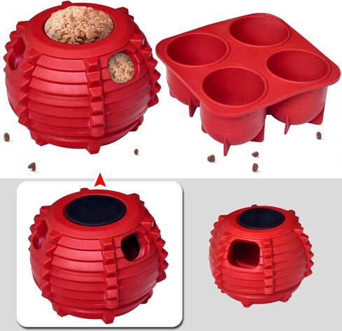 XHX Long-Lasting Interactive Dog Toy to Keep Your Pup Busy and Distracted - Safe for Dogs - Low-Mess Design - Dog Toys for Medium and Large Dogs 25-75 lbs(Red, Medium) in Kuwait