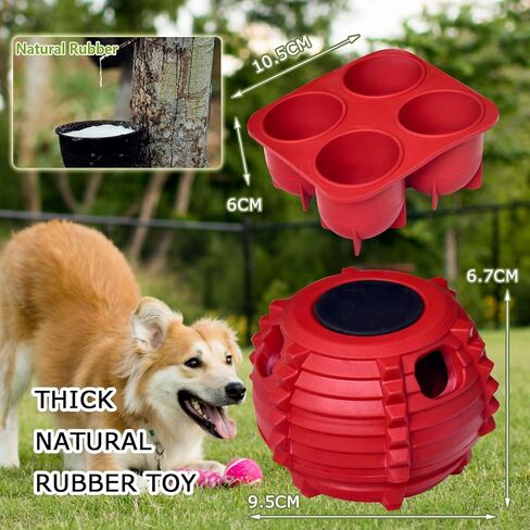 XHX Long-Lasting Interactive Dog Toy to Keep Your Pup Busy and Distracted - Safe for Dogs - Low-Mess Design - Dog Toys for Medium and Large Dogs 25-75 lbs(Red, Medium) in Kuwait