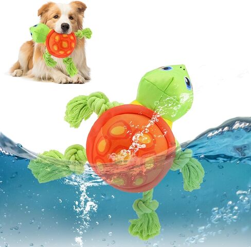 SCENEREAL Dog Toy for Medium Large Dogs- Floating Dog Toys Squeaky Toys for Water Pool Fetch, Halloween Interactive Pet Chew Toy Outdoor Interactive Play, Green Turtle in Kuwait