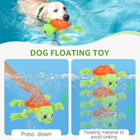 SCENEREAL Dog Toy for Medium Large Dogs- Floating Dog Toys Squeaky Toys for Water Pool Fetch, Halloween Interactive Pet Chew Toy Outdoor Interactive Play, Green Turtle in Kuwait