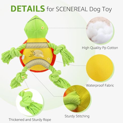 SCENEREAL Dog Toy for Medium Large Dogs- Floating Dog Toys Squeaky Toys for Water Pool Fetch, Halloween Interactive Pet Chew Toy Outdoor Interactive Play, Green Turtle in Kuwait