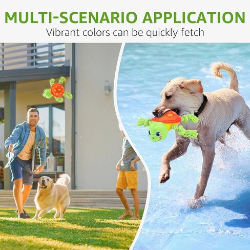 SCENEREAL Dog Toy for Medium Large Dogs- Floating Dog Toys Squeaky Toys for Water Pool Fetch, Halloween Interactive Pet Chew Toy Outdoor Interactive Play, Green Turtle in Kuwait