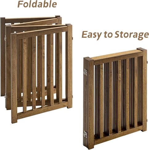 Freestanding Small Dog Door Gates Pet Gate- 3-Panel Wooden Short Dog Gate Indoor- Foldable Pet Gates for Doorway-Folding Dog Fence Pet Door for Puppy in Kuwait