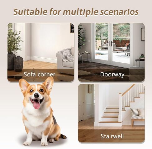 Freestanding Small Dog Door Gates Pet Gate- 3-Panel Wooden Short Dog Gate Indoor- Foldable Pet Gates for Doorway-Folding Dog Fence Pet Door for Puppy in Kuwait