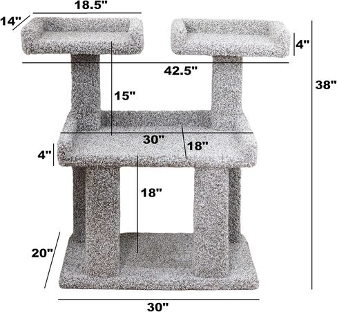 Cat Tree for Large Cats & Maine Coons – Deluxe Carpeted Cat Tower in Kuwait