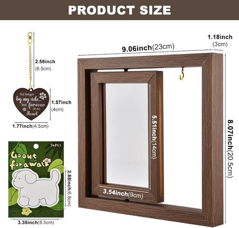 Dog Memorial Picture Frame, Loss of Dog Sympathy Gift, Rotating Wooden Picture Frame for 4x6 Photo, Pet Memorial Gifts For Dogs Pet Remembrance Gift(SIZE:1 Pc) in Kuwait